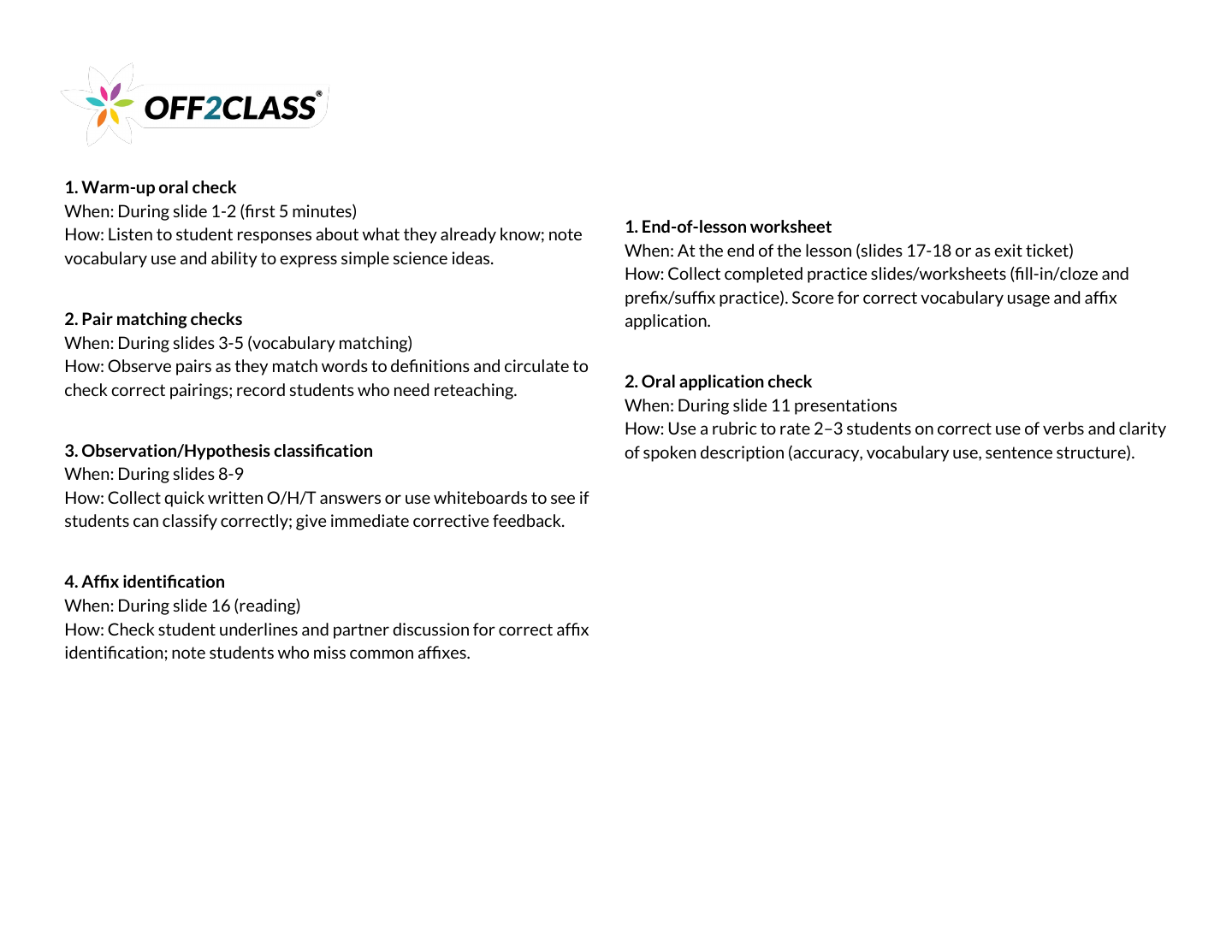 Page 6 of 6 of the General science teacher guide.